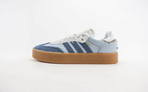阿迪达斯Atmos x adidas Originals Sambae纯原版本桑巴拉链牛仔生胶厚底板鞋 莆田阿迪达斯货源 货号：II0001