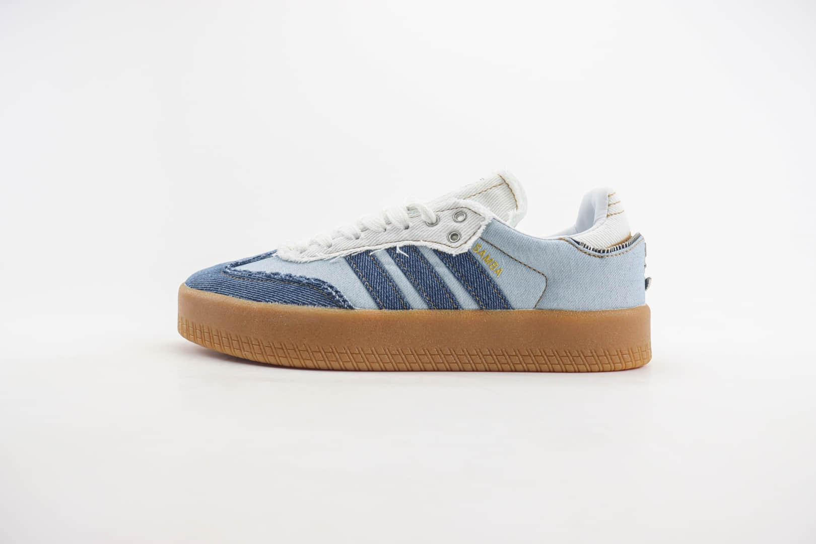 阿迪达斯Atmos x adidas Originals Sambae纯原版本桑巴拉链牛仔生胶厚底板鞋 莆田阿迪达斯货源 货号：II0001