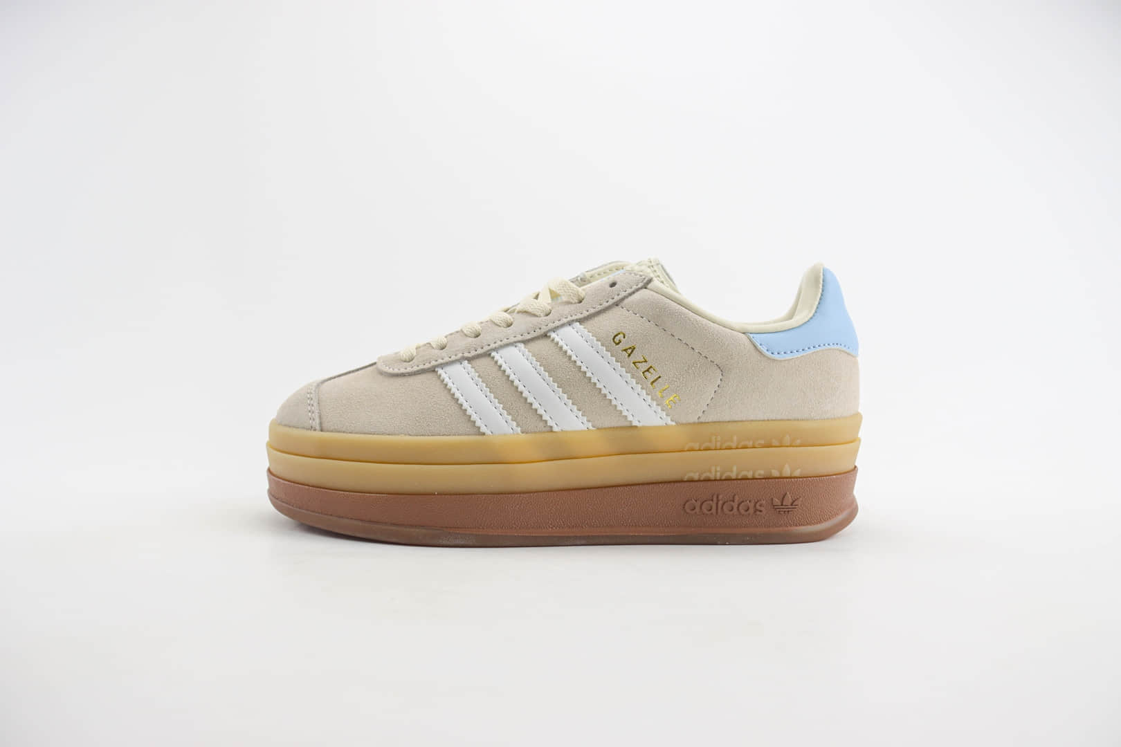 阿迪达斯adidas Originals Gazelle Bold W纯原版本灰白蓝三层厚底松糕鞋 莆田阿迪达斯货源 货号：JH5540