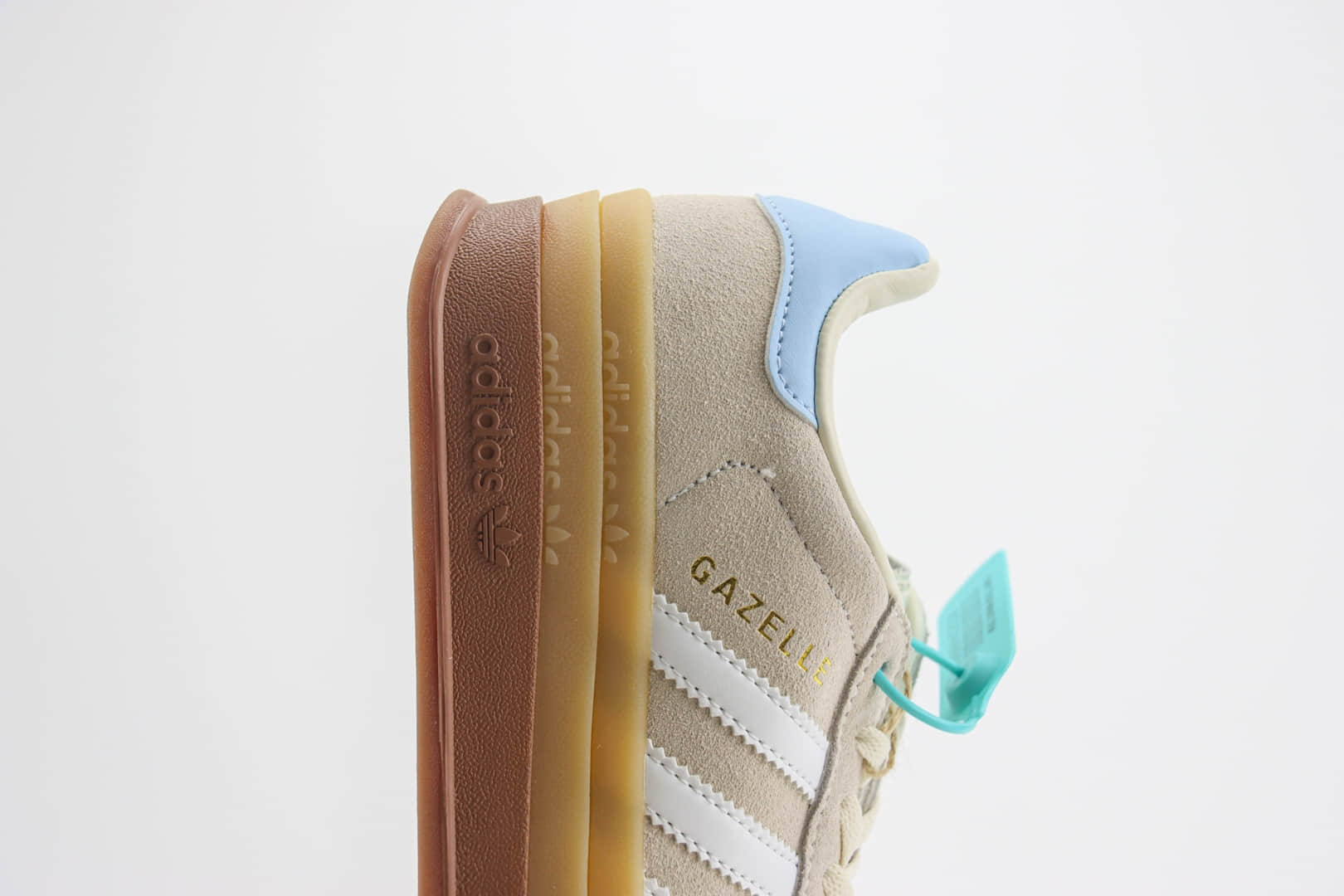 阿迪达斯adidas Originals Gazelle Bold W纯原版本灰白蓝三层厚底松糕鞋 莆田阿迪达斯货源 货号：JH5540
