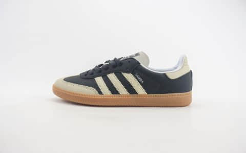 阿迪达斯adidas originals Samba纯原版本桑巴黑米白低帮板鞋 莆田阿迪达斯代理 货号：IE5836