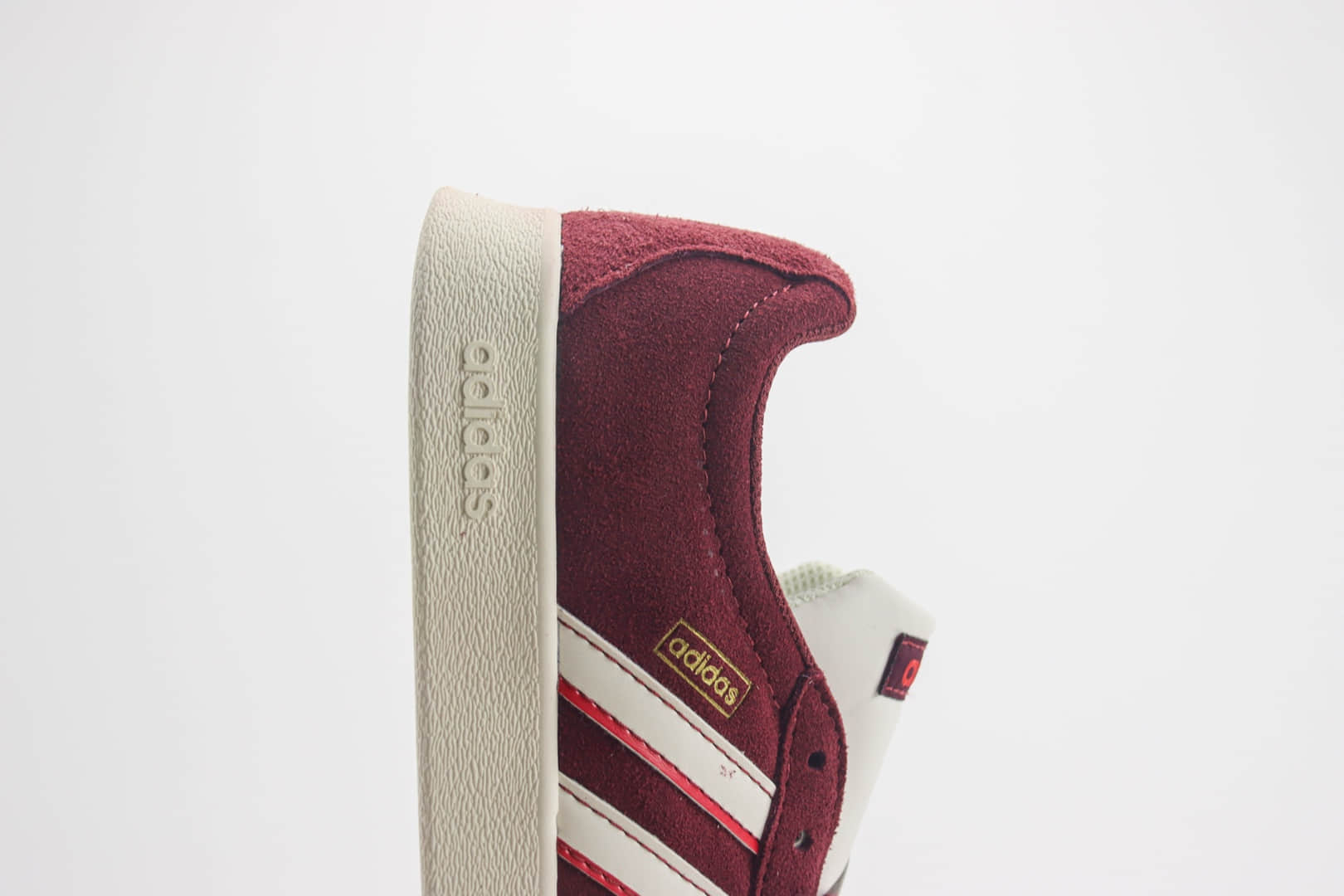 阿迪达斯adidas Neo VL Court 2.0纯原版本三叶草酒红白复古运动板鞋 莆田阿迪达斯货源 货号：IF7555