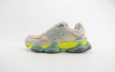 新百伦New Balance 9060纯原版本NB9060灰黄绿小象蹄跑鞋 莆田新百伦货源 货号：U9060GCB