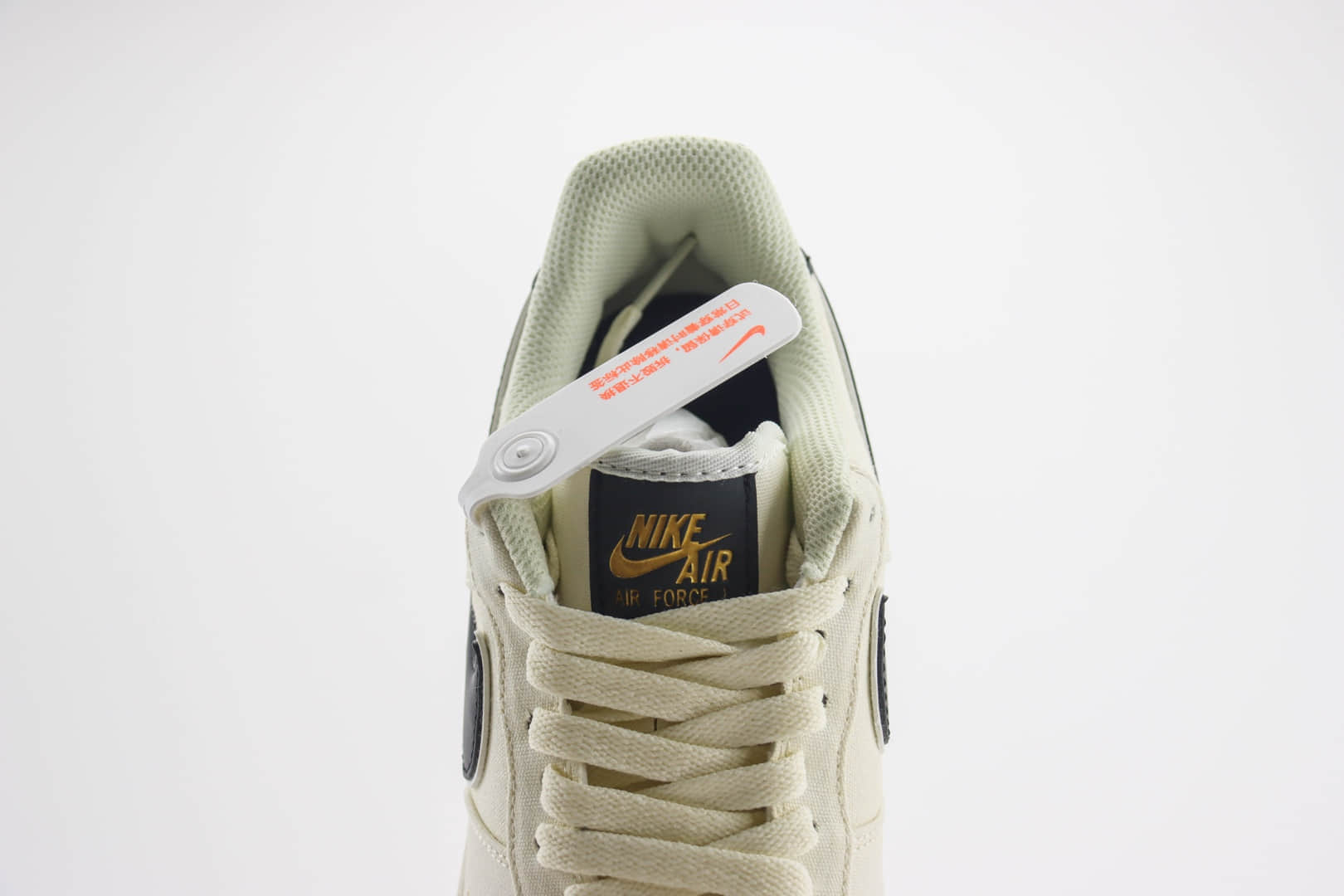 耐克Nike Air Force 1纯原版本空军一号AF1米黑帆布板鞋 莆田天花板AF1 货号：MN5696-809
