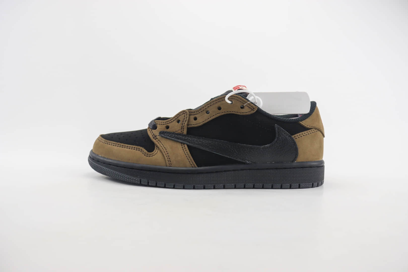 乔丹Travis Scott x Air Jordan 1 Low纯原版本低帮AJ1联名TS黑棕倒钩板鞋 莆田AJ货源 货号：DM7866-202