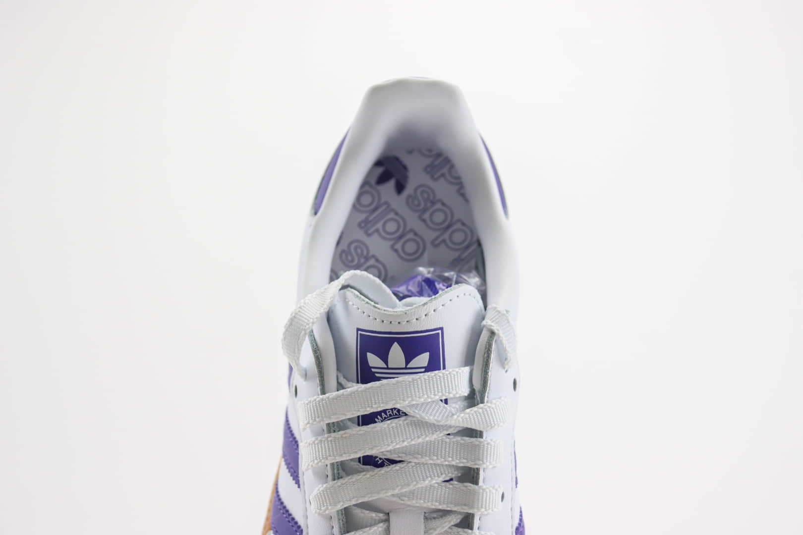 阿迪达斯adidas original Samba OG纯原版本桑巴白紫色德训鞋 莆田阿迪达斯货源 货号：IF6514