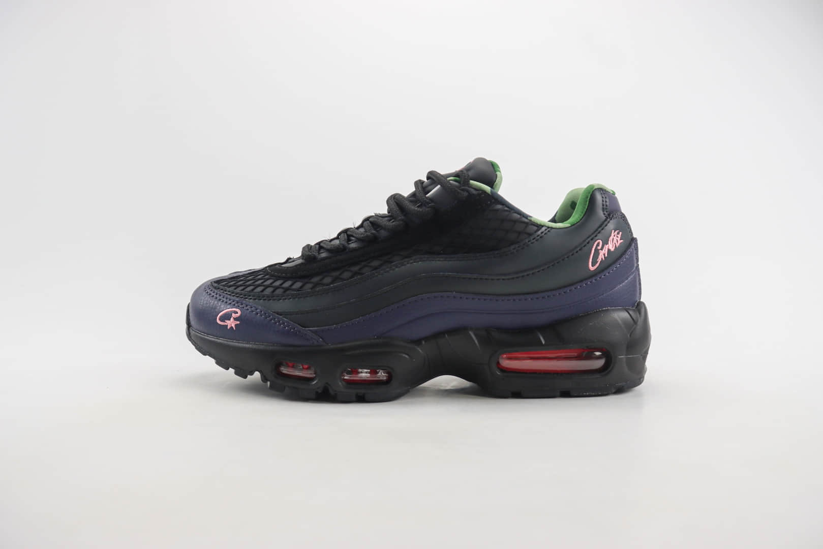 耐克Nike Air Max 95纯原版本黑紫色气垫跑鞋 莆田耐克货源 货号：FB2709-001