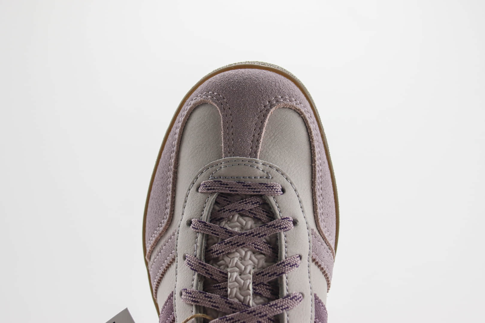 阿迪达斯Kith x adidas Original Gazelle Indoor Trainers纯原版本三叶草Kith联名芋泥灰紫德训鞋 莆田阿迪达斯货源 货号：IH0120