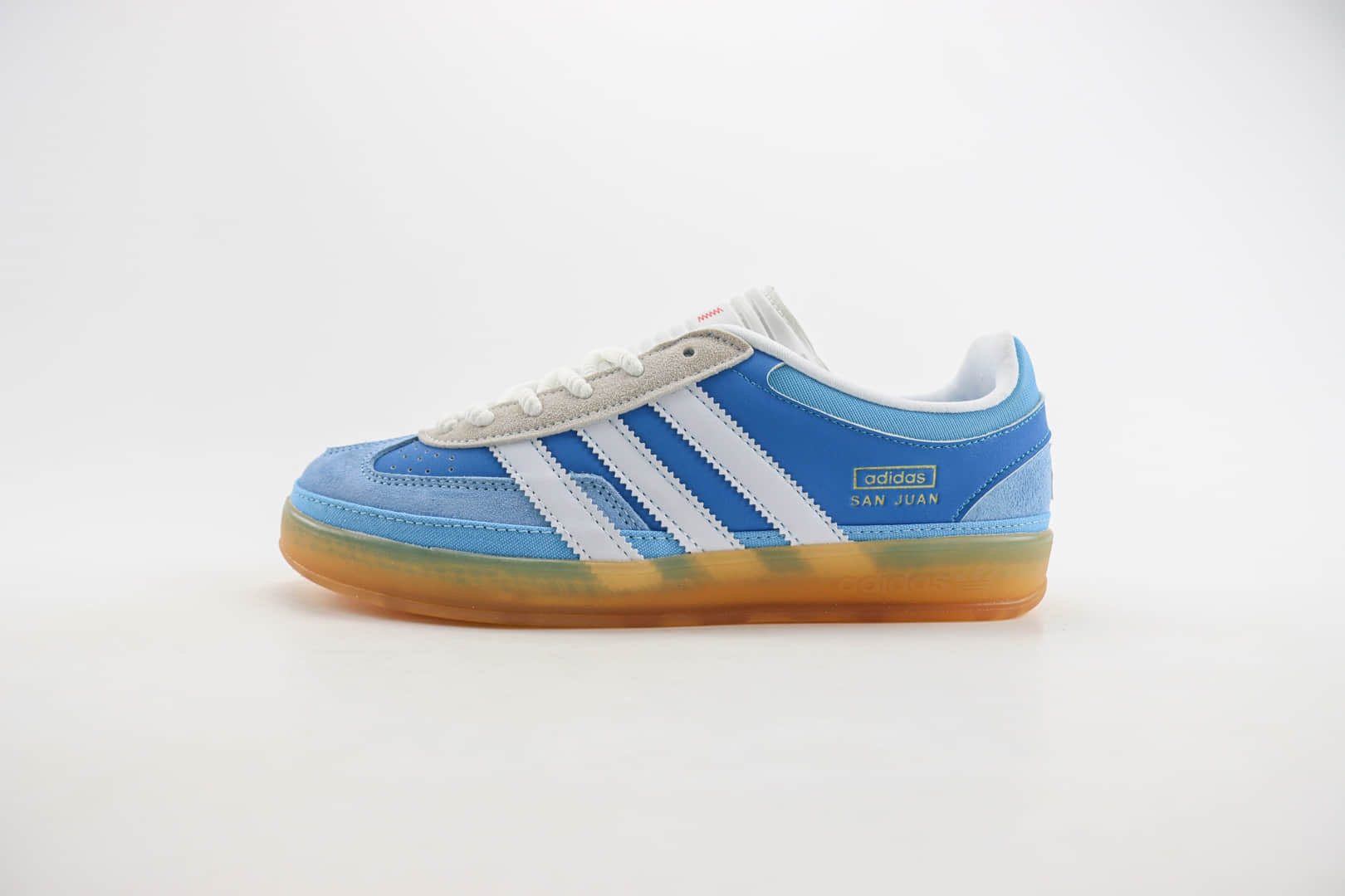 阿迪达斯Bad Bunny x adidas Originals Gazelle INdoor纯原版本坏痞兔联名蓝白色低帮板鞋 莆田阿迪达斯工厂 货号：IF9734