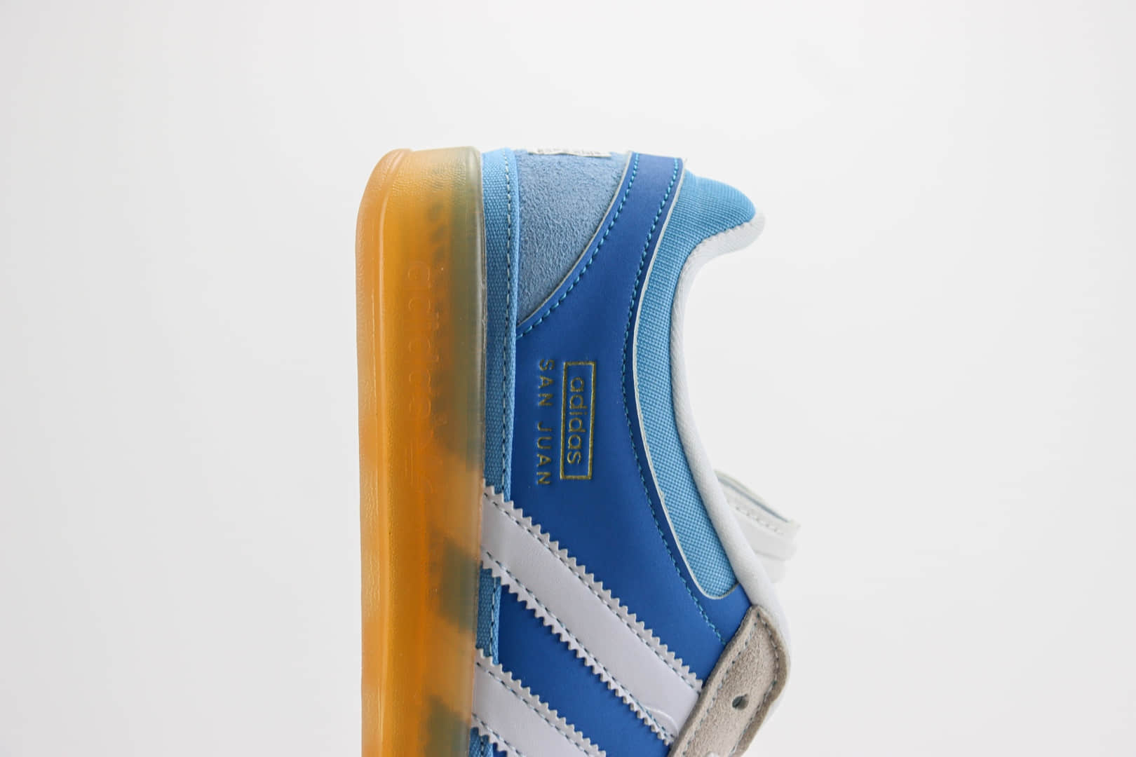 阿迪达斯Bad Bunny x adidas Originals Gazelle INdoor纯原版本坏痞兔联名蓝白色低帮板鞋 莆田阿迪达斯工厂 货号：IF9734
