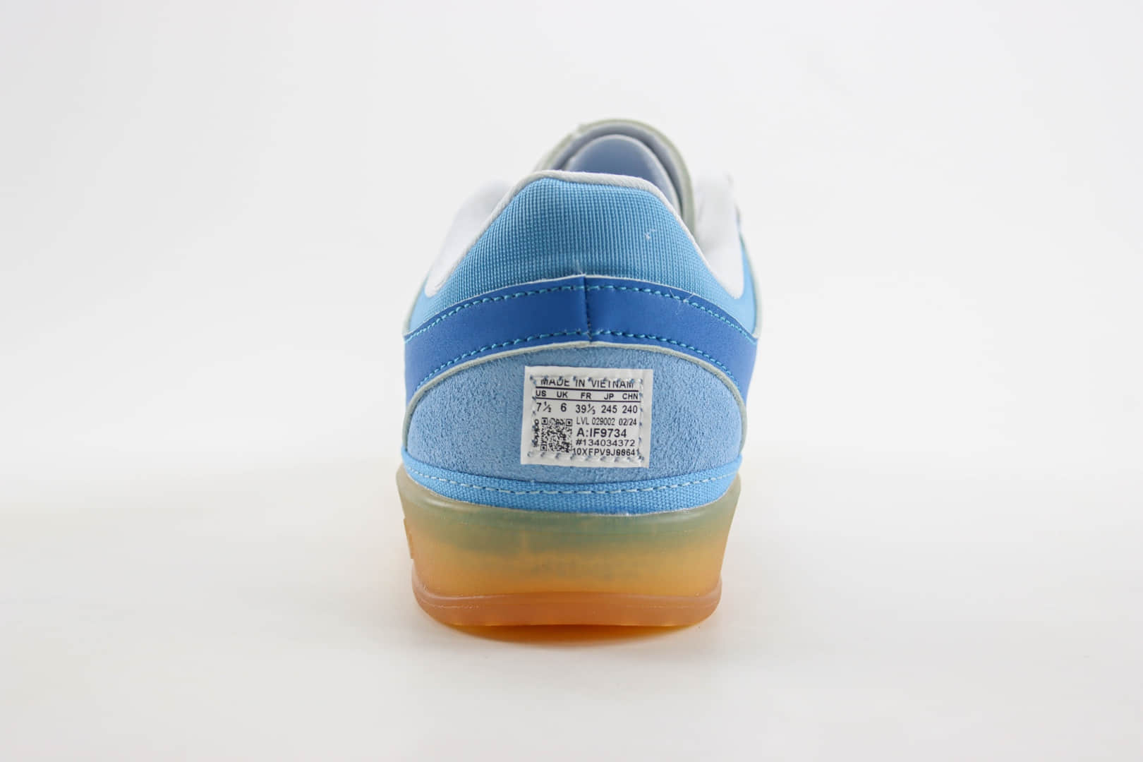 阿迪达斯Bad Bunny x adidas Originals Gazelle INdoor纯原版本坏痞兔联名蓝白色低帮板鞋 莆田阿迪达斯工厂 货号：IF9734