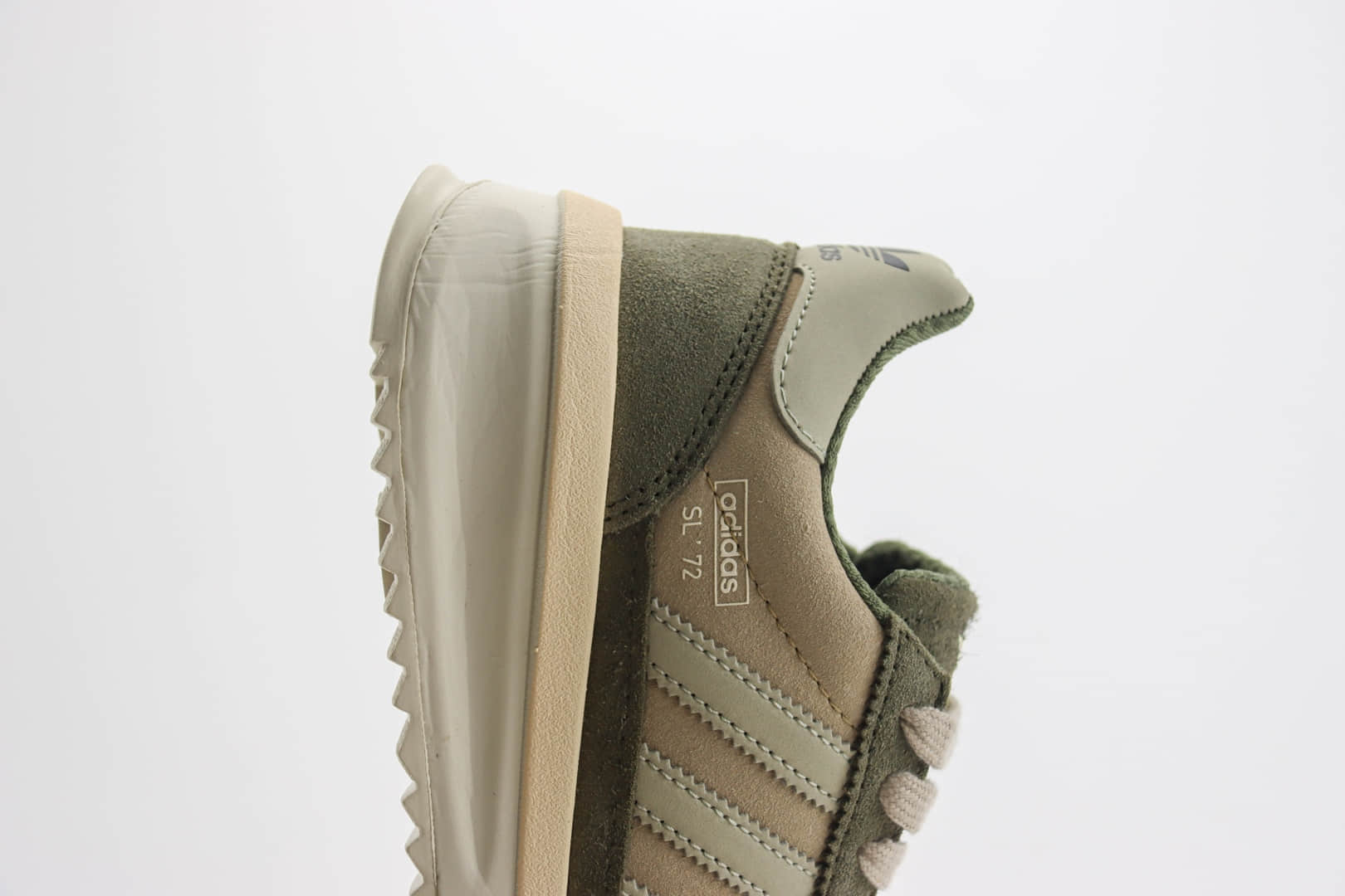 阿迪达斯adidas Originals SL 72 RTN纯原版本米橄榄绿厚底增高板鞋 莆田复刻鞋货源 货号：IH5632