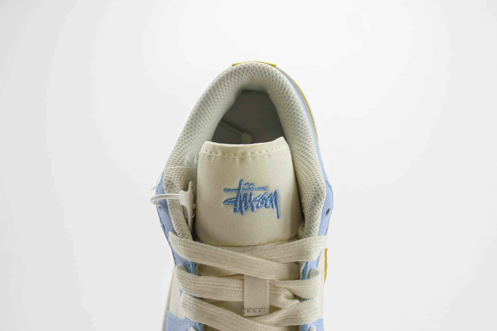 乔丹Stussy x Air Jordan 1 Low纯原版本斯图西AJ1联名白蓝黄板鞋 莆田AJ工厂 货号：WG8850-007