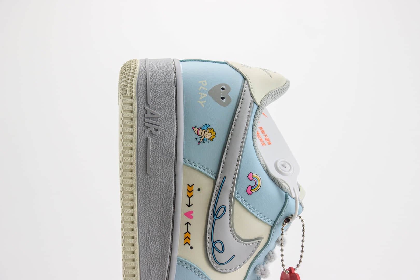 耐克Comme des Garcons x Nike Air Force 1 Low纯原版本川久保玲空军一号情人节限定AF1涂鸦板鞋 莆田耐克工厂 货号：CJ0304-021