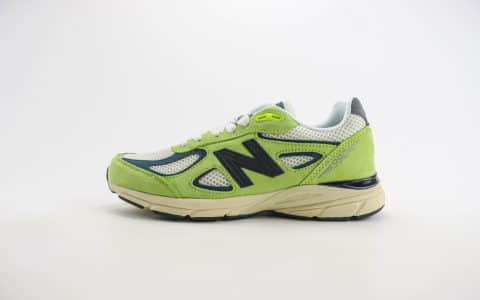 新百伦New Balance 990V4纯原版本草绿色NB990V4复古慢跑鞋 莆田新百伦货源 货号：U990NB4