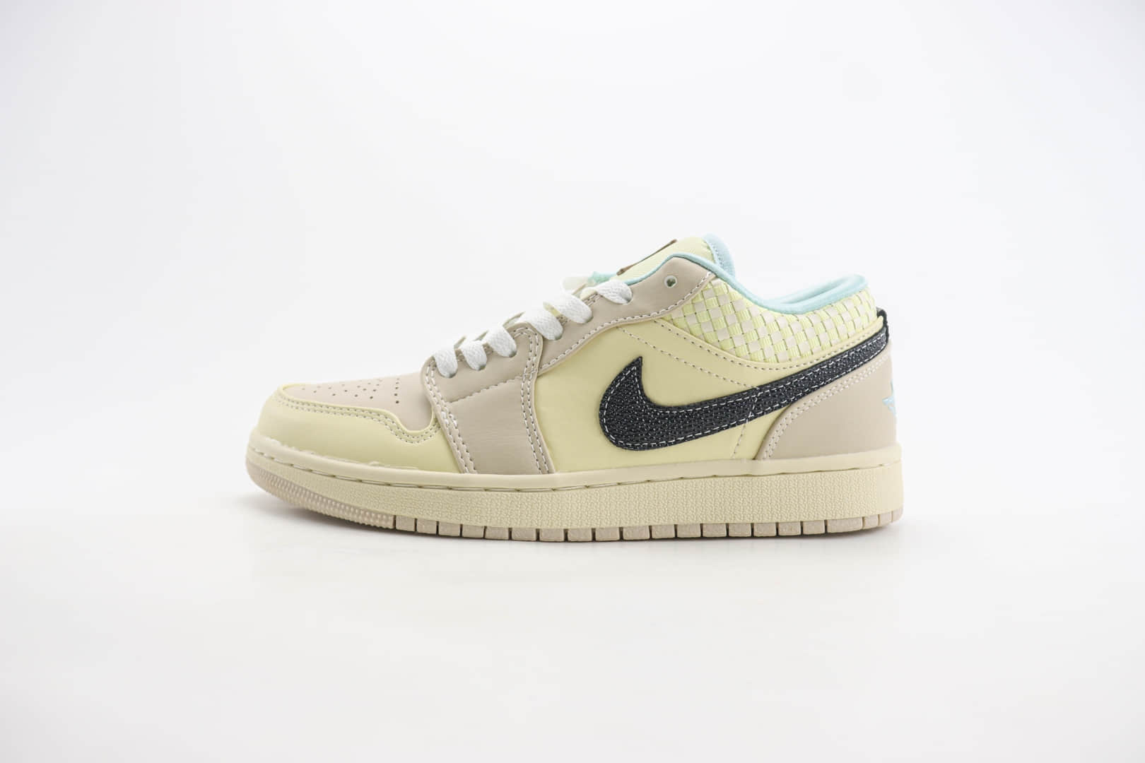 乔丹Air Jordan 1 Low SE纯原版本低帮AJ1米棕黑编织休闲板鞋 莆田AJ货源 货号：HQ3440-101