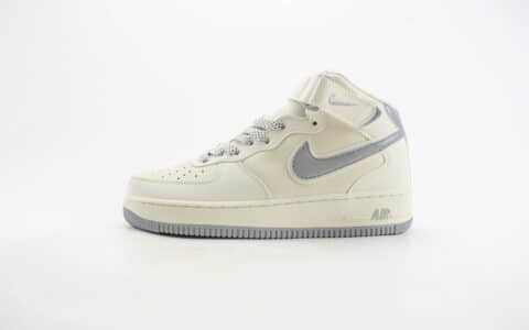 耐克Nike Air Force 1 Mid纯原版本中帮空军一号AF1米灰色板鞋 莆田耐克代理 货号：SH0235-522