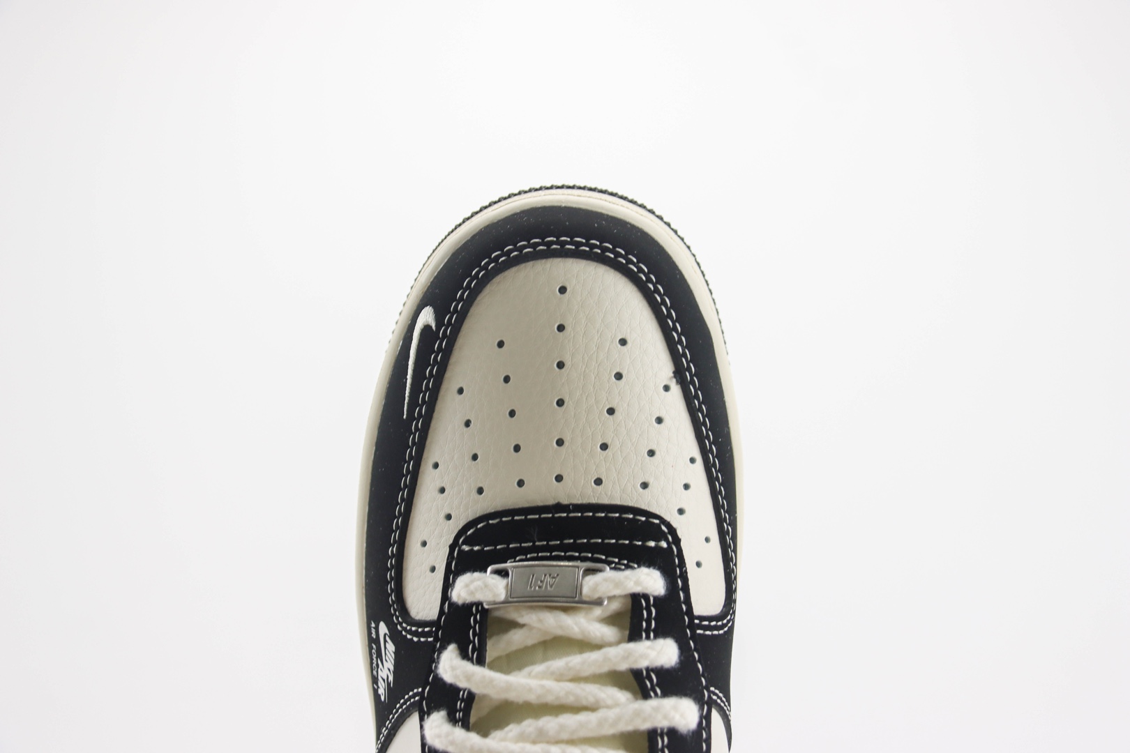 耐克Stussy x Nike Air Force 1 Low纯原版本空军一号斯图西联名AF1米黑小红标运动板鞋 莆田天花板AF1 货号：SJ6698-014