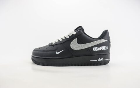 耐克Nike Air Force 1纯原版本空军一号AF1黑色闪银勾休闲板鞋 莆田天花板AF1 货号：CW2288-023