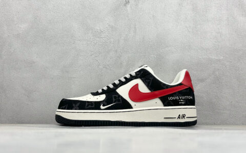 耐克Nike Air Force 1’07 Low纯原版本空军一号LV联名AF1白红黑牛仔板鞋 莆田耐克货源 货号：ZD1988-002