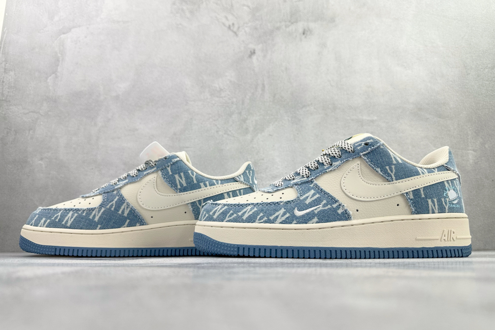耐克NIke Air Force 1 '07 Low纯原版本MLB联名AF1蓝白色丹宁牛仔板鞋 莆田耐克货源 货号:DD1982-306
