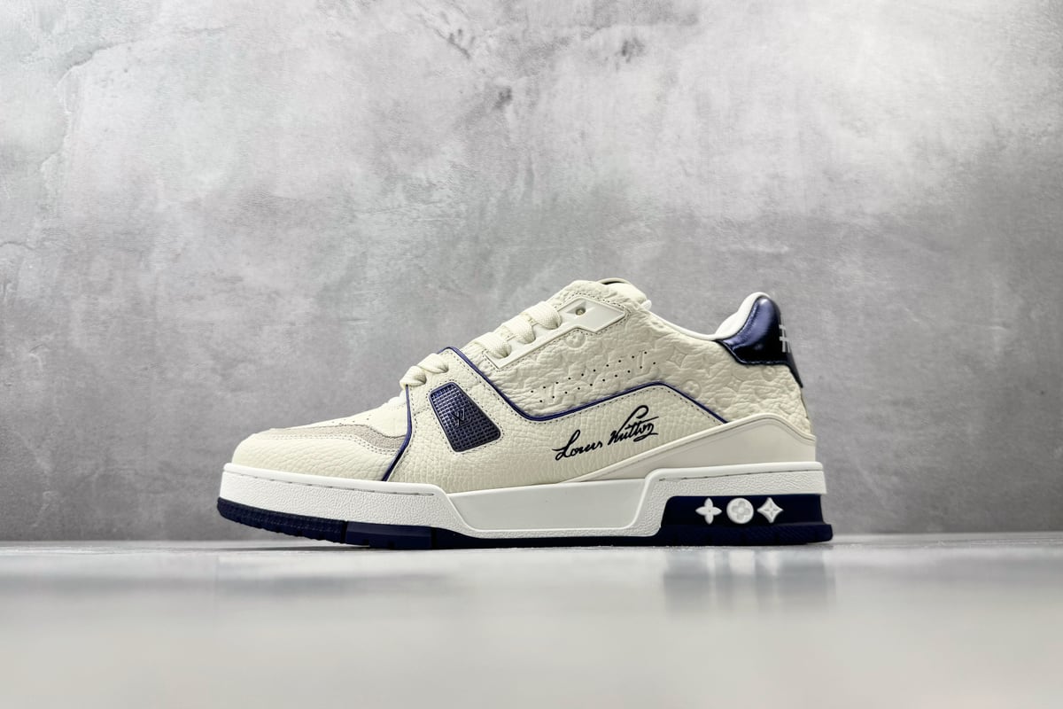 路易威登 LOUIS VUITTON Trainer 白蓝 正面实拍图