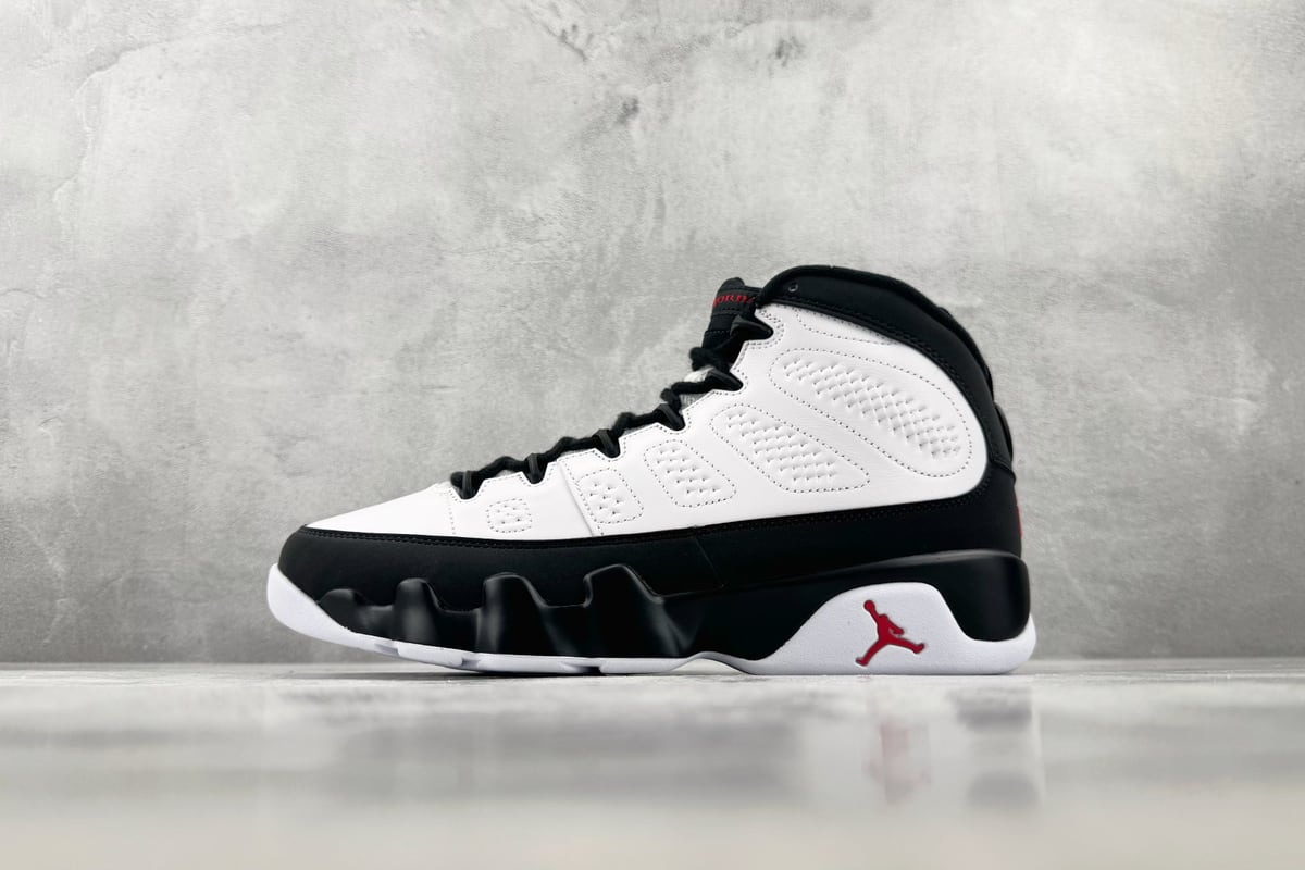 乔丹 Air Jordan 9 Retro 顶级纯原 完美复刻 White Black Red 白黑-实拍图1