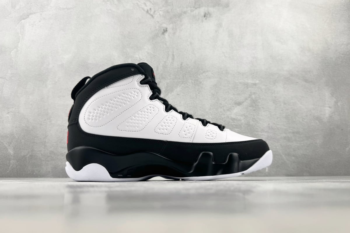 乔丹 Air Jordan 9 Retro 顶级纯原 完美复刻 White Black Red 白黑-实拍图2