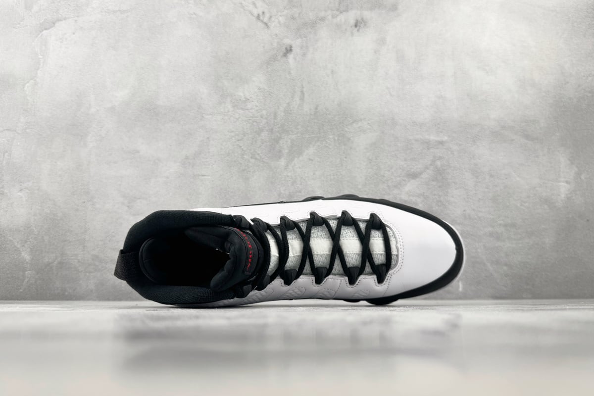 乔丹 Air Jordan 9 Retro 顶级纯原 完美复刻 White Black Red 白黑-实拍图3