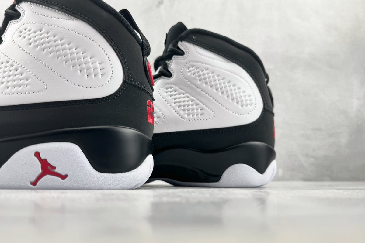 乔丹 Air Jordan 9 Retro 顶级纯原 完美复刻 White Black Red 白黑-实拍图8