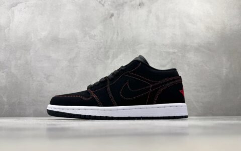 乔丹Air Jordan 1 LOW 综合版黑红纯原版本 货号：553558-076