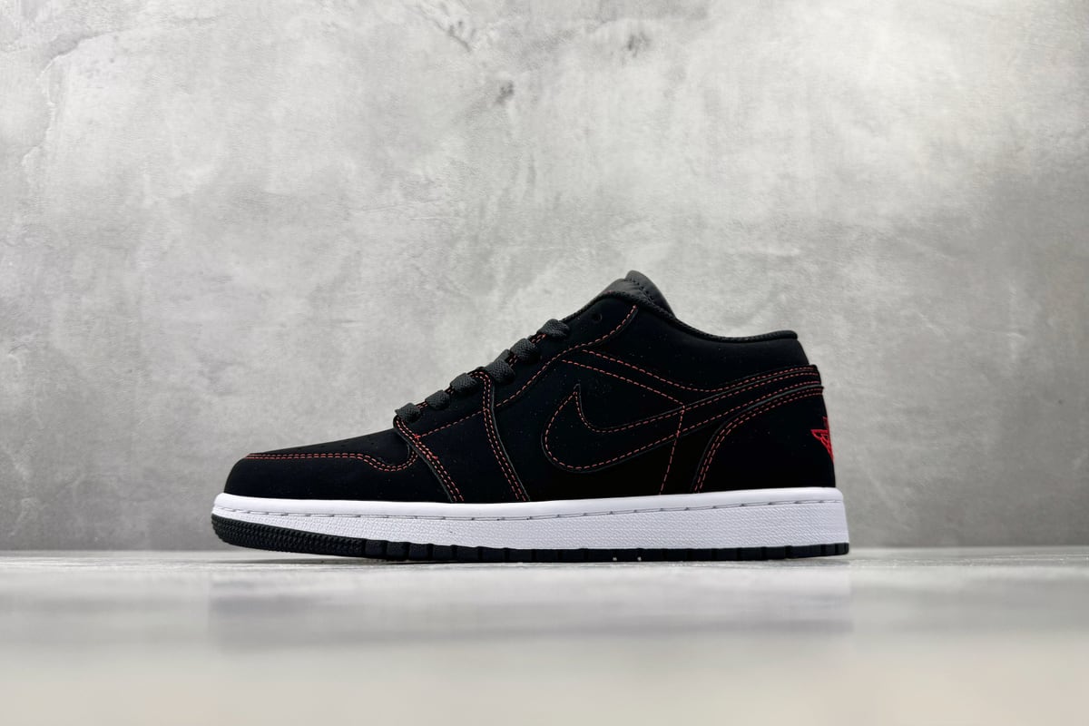 乔丹 Air Jordan 1 LOW 综合版 黑红-实拍图1