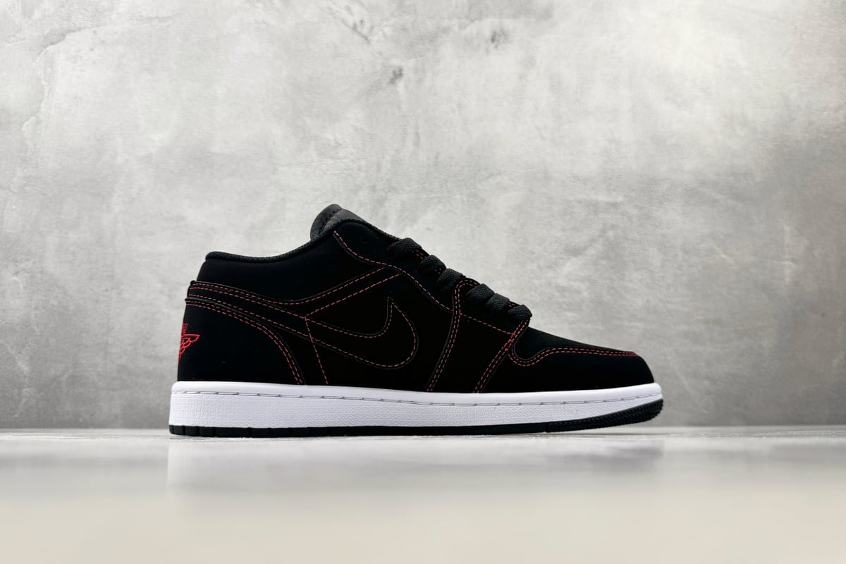 乔丹 Air Jordan 1 LOW 综合版 黑红-实拍图2