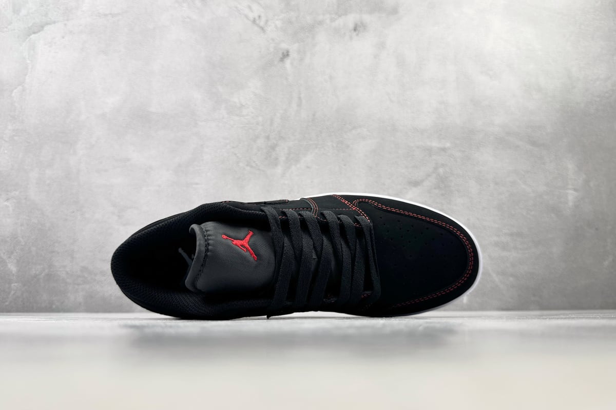 乔丹 Air Jordan 1 LOW 综合版 黑红-实拍图3