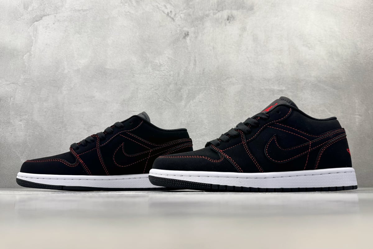 乔丹 Air Jordan 1 LOW 综合版 黑红-实拍图5