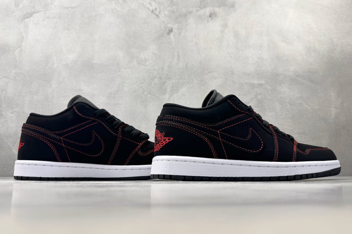 乔丹 Air Jordan 1 LOW 综合版 黑红-实拍图6