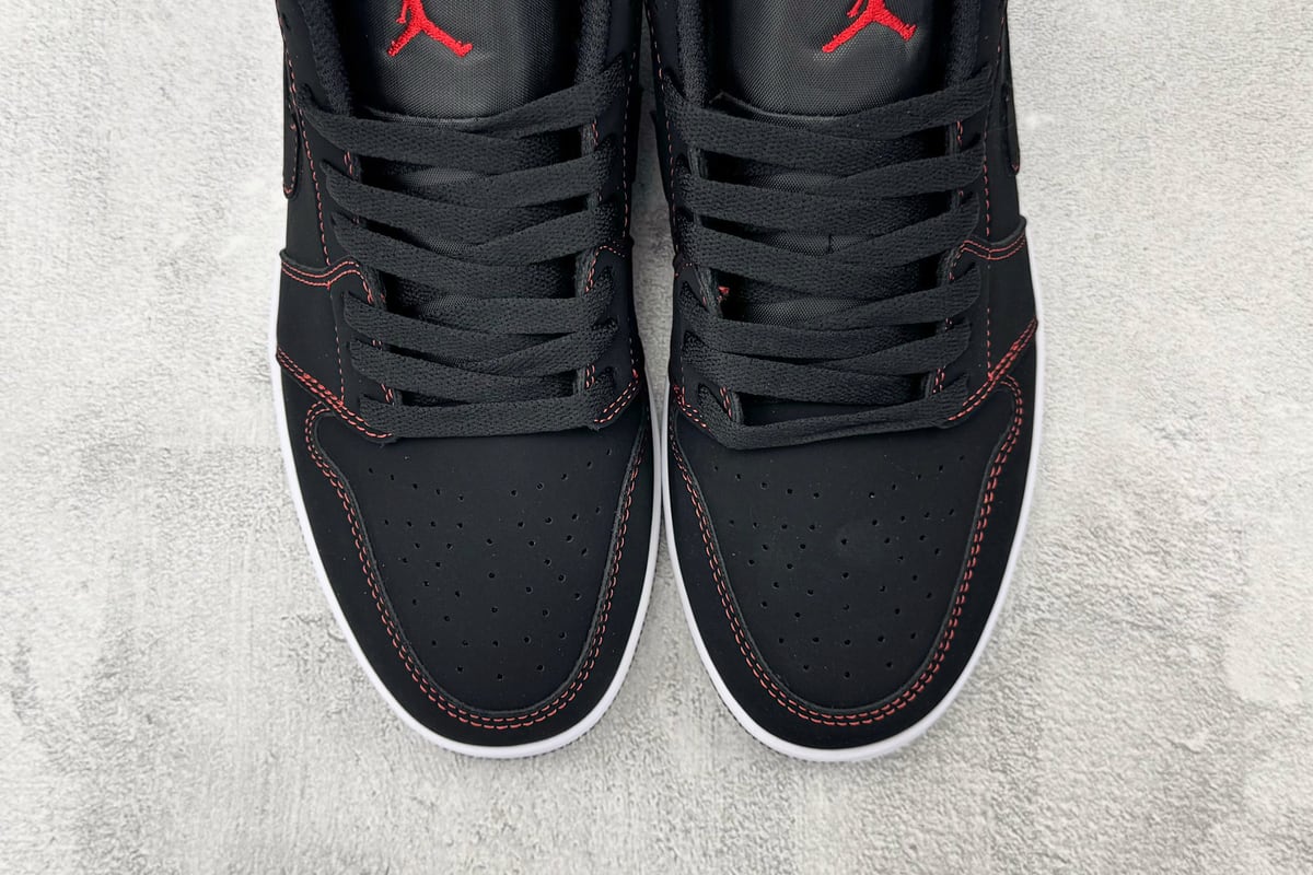 乔丹 Air Jordan 1 LOW 综合版 黑红-实拍图7