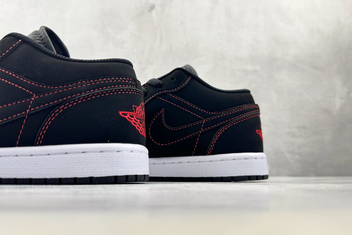 乔丹 Air Jordan 1 LOW 综合版 黑红-实拍图8