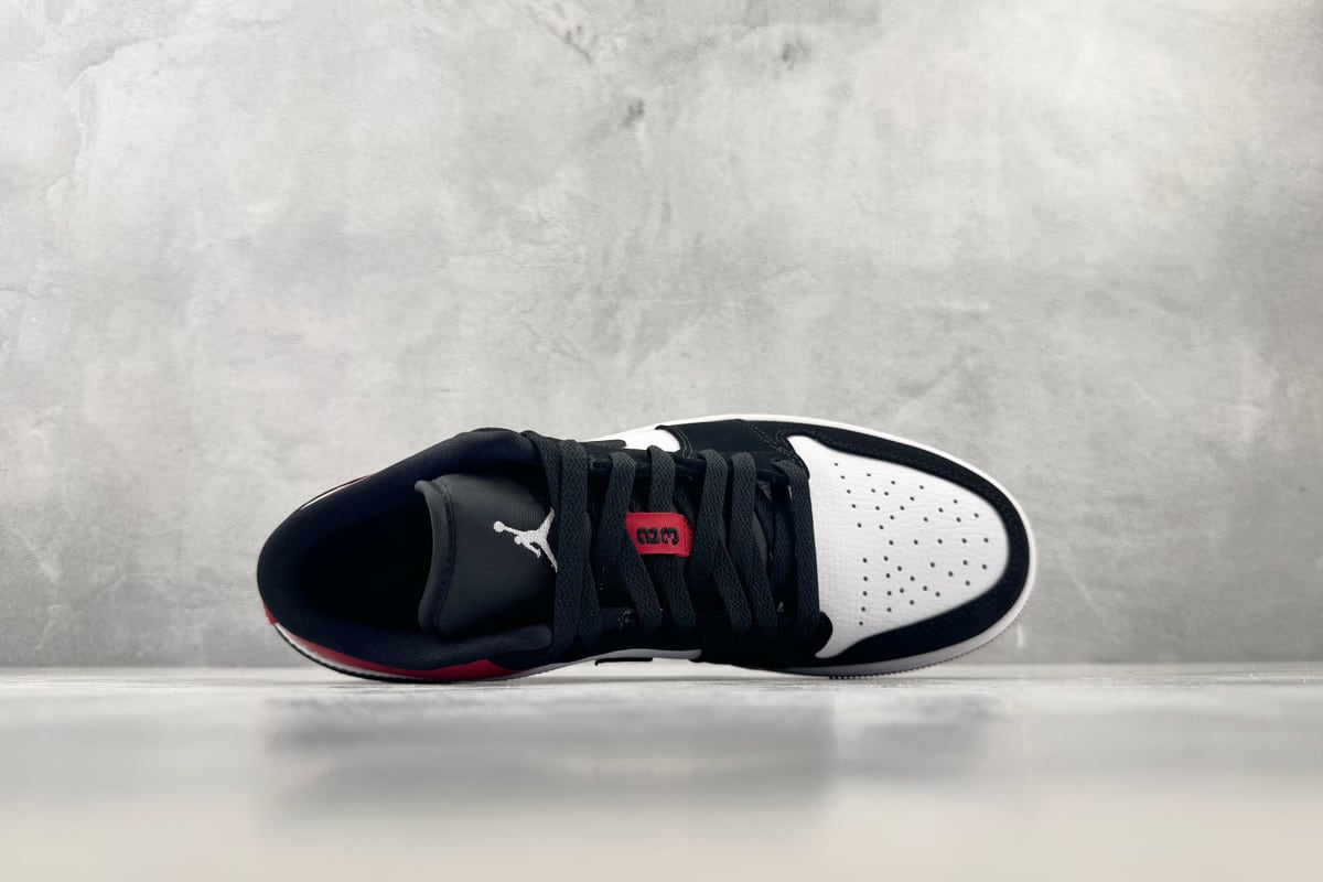 乔丹 Air Jordan 1 Low“Black Toe” 黑脚趾 黑红白-实拍图3