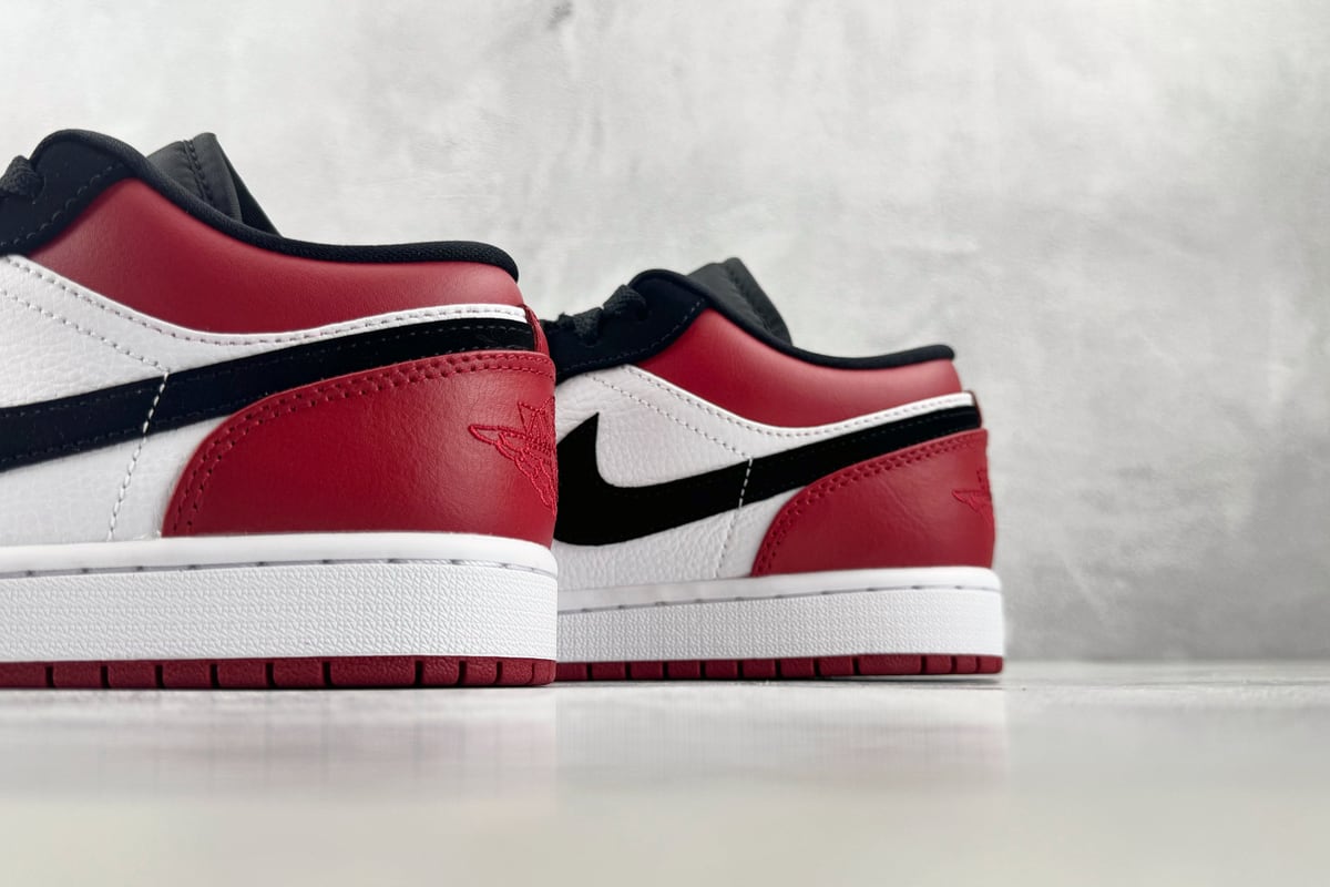 乔丹 Air Jordan 1 Low“Black Toe” 黑脚趾 黑红白-实拍图8