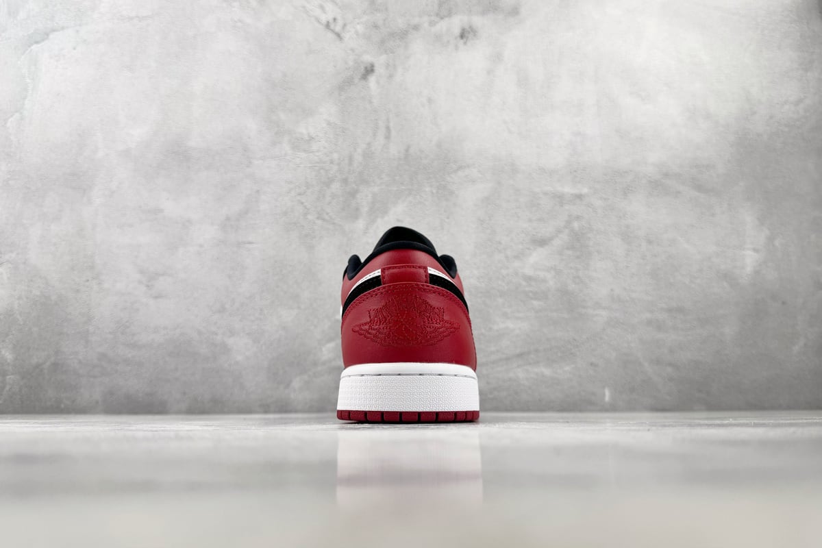 乔丹 Air Jordan 1 Low“Black Toe” 黑脚趾 黑红白-实拍图9