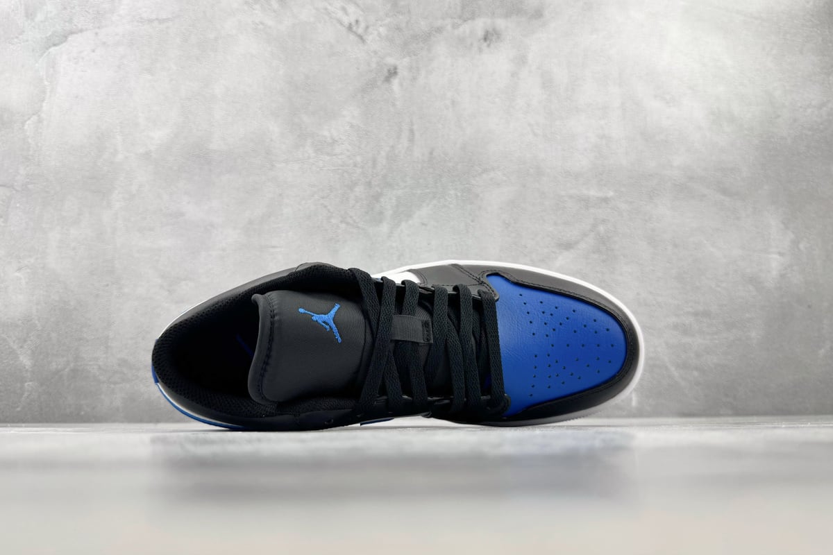 乔丹 Air Jordan 1 Low "Royal Toe" 黑蓝白-实拍图3