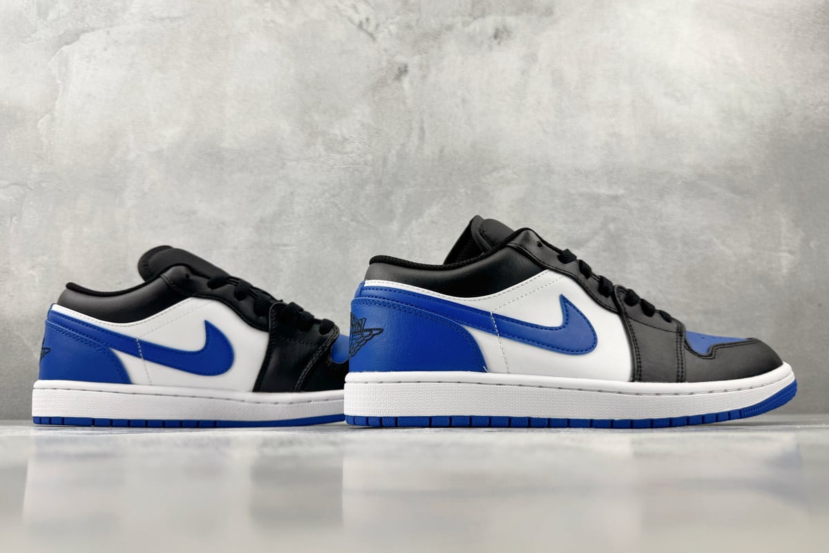乔丹 Air Jordan 1 Low "Royal Toe" 黑蓝白-实拍图6