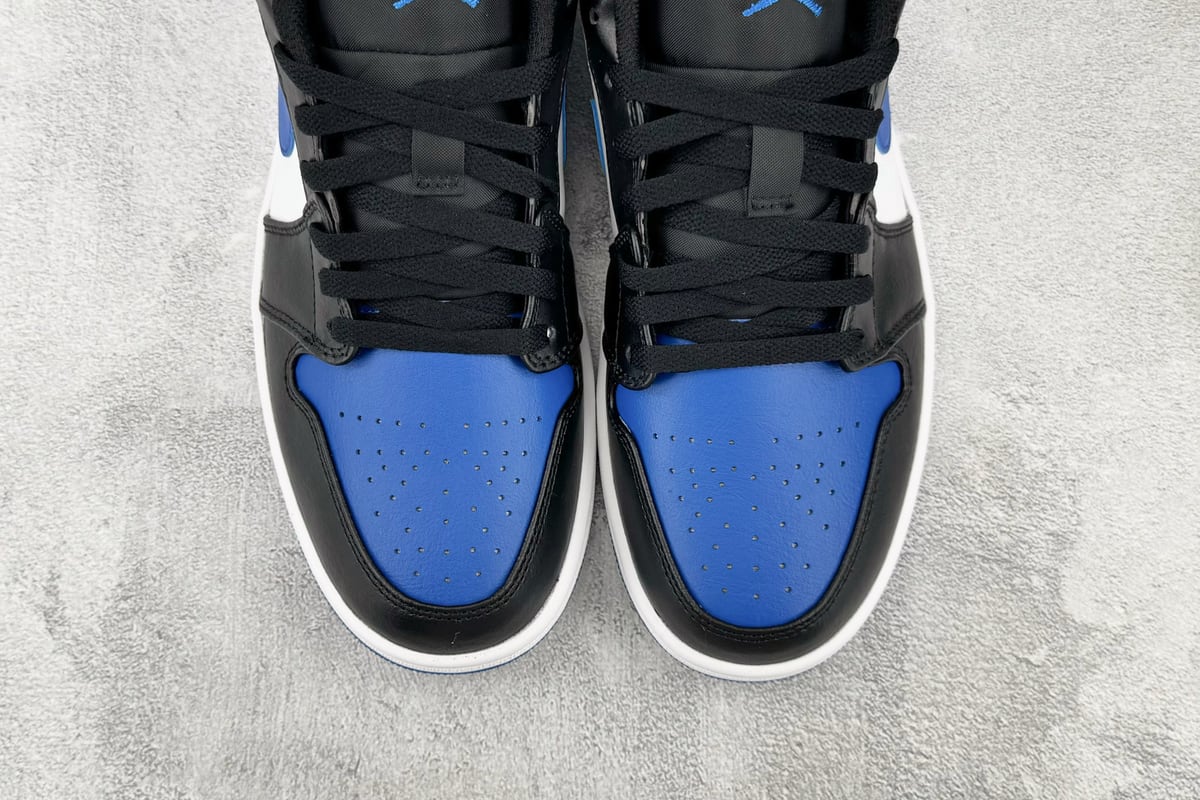 乔丹 Air Jordan 1 Low "Royal Toe" 黑蓝白-实拍图7