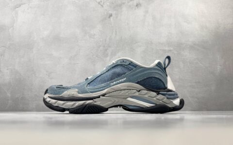 巴黎世家Balenciaga Triple S.2 2 DENIM 最新批次蓝色银蓝黑纯原版本 货号：865849WTSDN4000