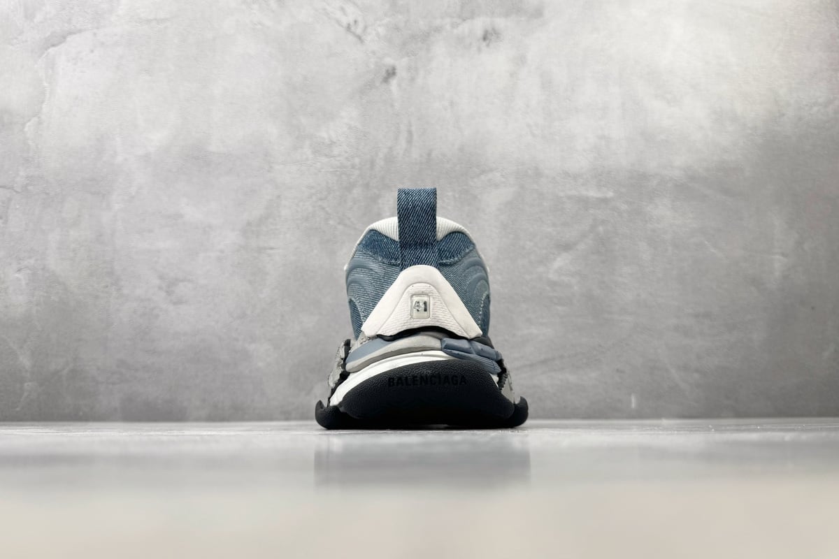 巴黎世家 Balenciaga Triple S.2 2 DENIM 最新 批次 银蓝黑 细节实拍图