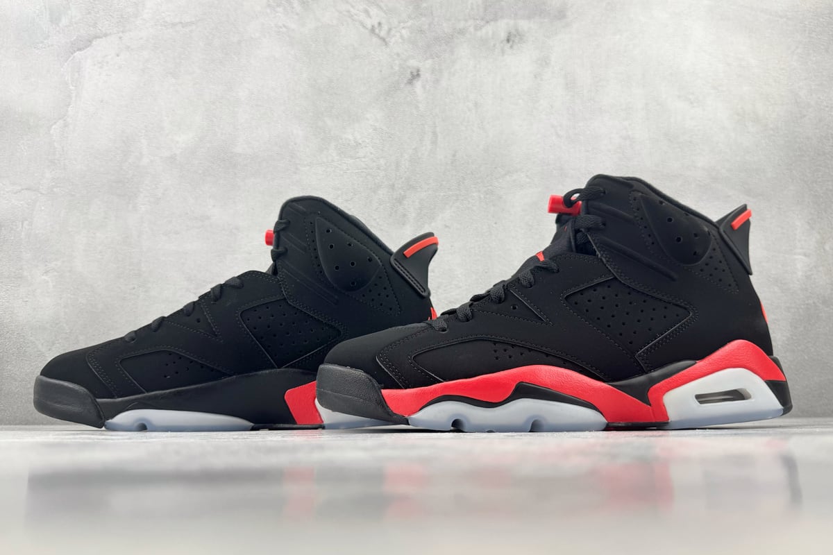 乔丹 Air Jordan 6 "Infrared Salesman" 反转红外线 顶级纯原 完美复刻 黑红色-实拍图5