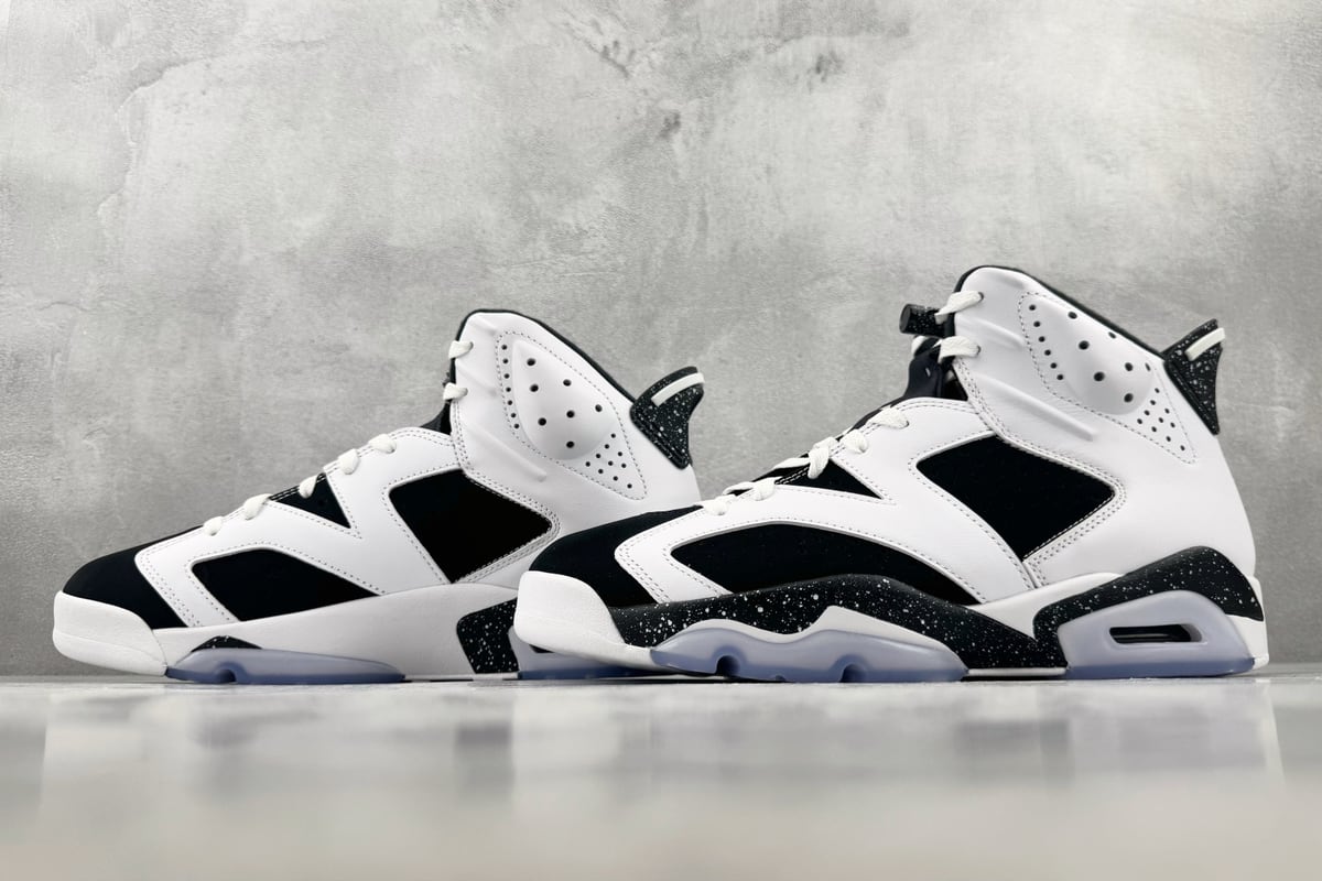 乔丹 Air Jordan 6 Retro "Black and 顶级纯原 完美复刻 White" 奥利奥 黑白-实拍图5
