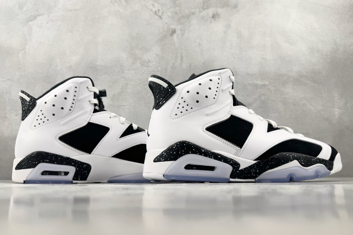 乔丹 Air Jordan 6 Retro "Black and 顶级纯原 完美复刻 White" 奥利奥 黑白-实拍图6