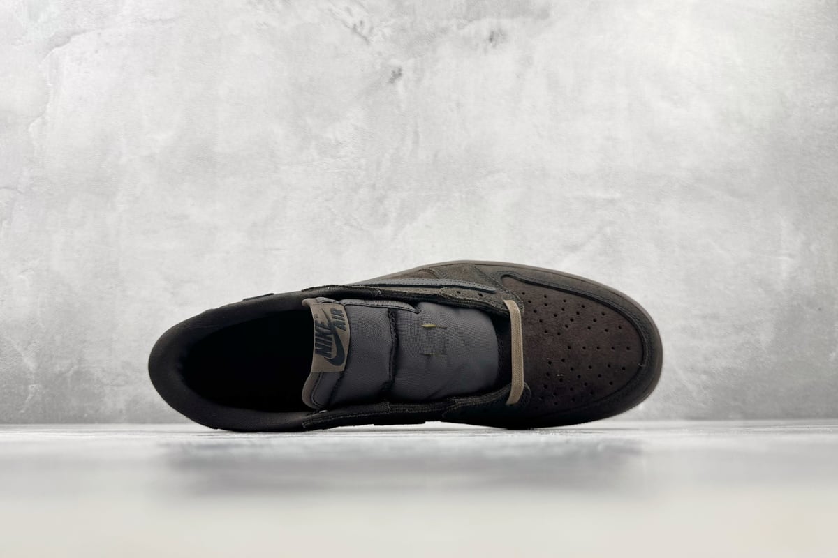 乔丹 Air Jordan × Travis Scott Air Jordan 1 Low OG 倒钩9.0 Velvet Brown 丝绒摩卡 顶级纯原 完美复刻 黑棕-实拍图3
